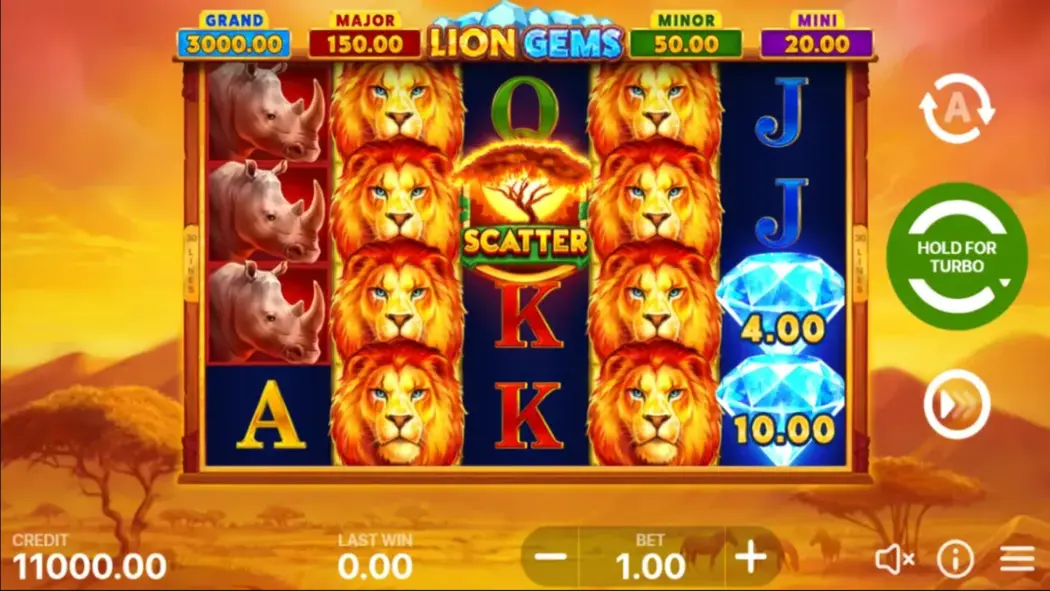 Lion Gems Hold and Wins 